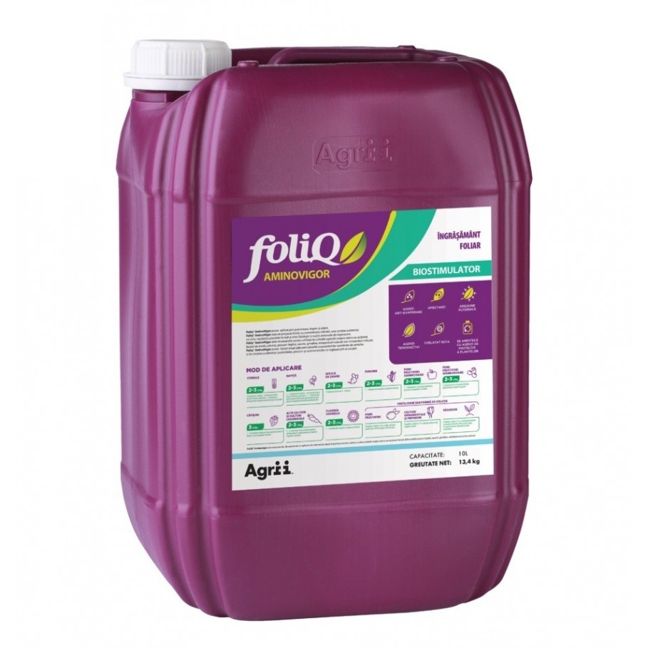 Ingrasamant foliar Foliq Aminovigor, 10 litri, Agrii