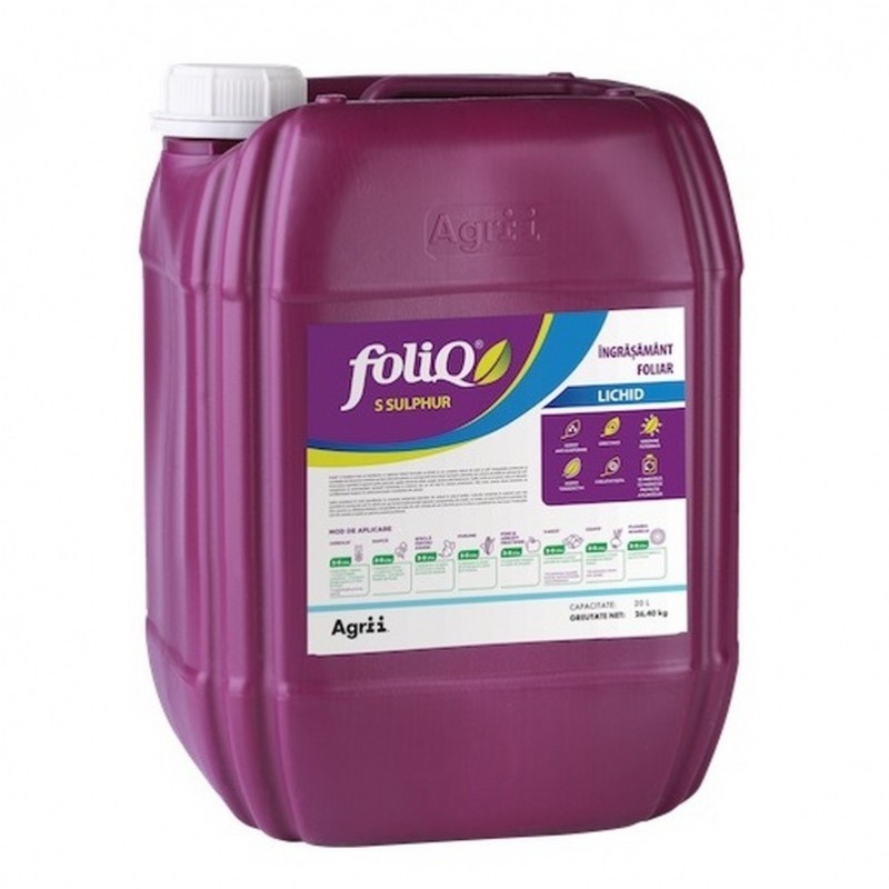 Ingrasamant foliar Foliq Sulphur, 20 litri, Agrii